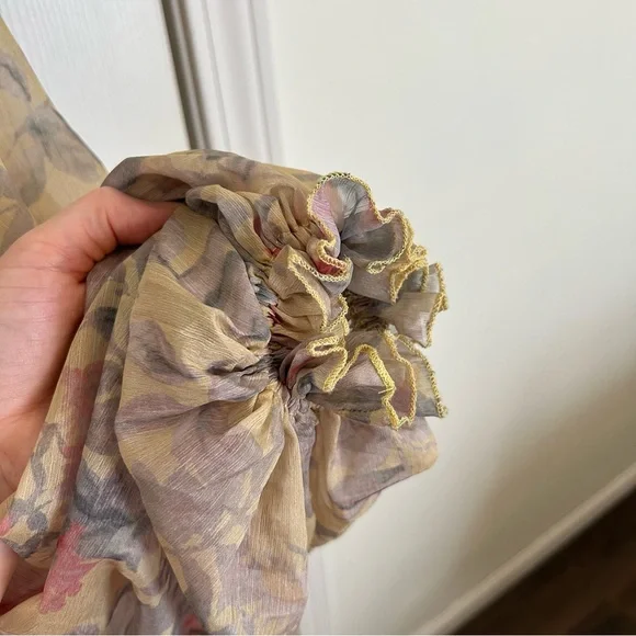 FARROW Spring Floral Whimsical Flowy Long Sleeve Christelle Maxi Dress | Size L - Picture 5 of 15